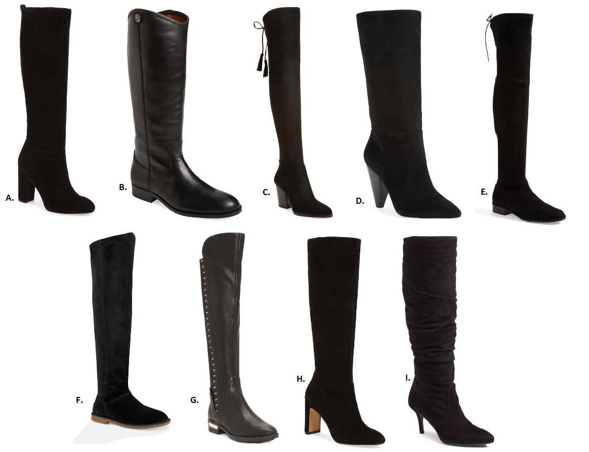 knee high black winter boots